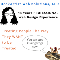 GeekArtist Web Solutions, LLC web design and development, web hosting